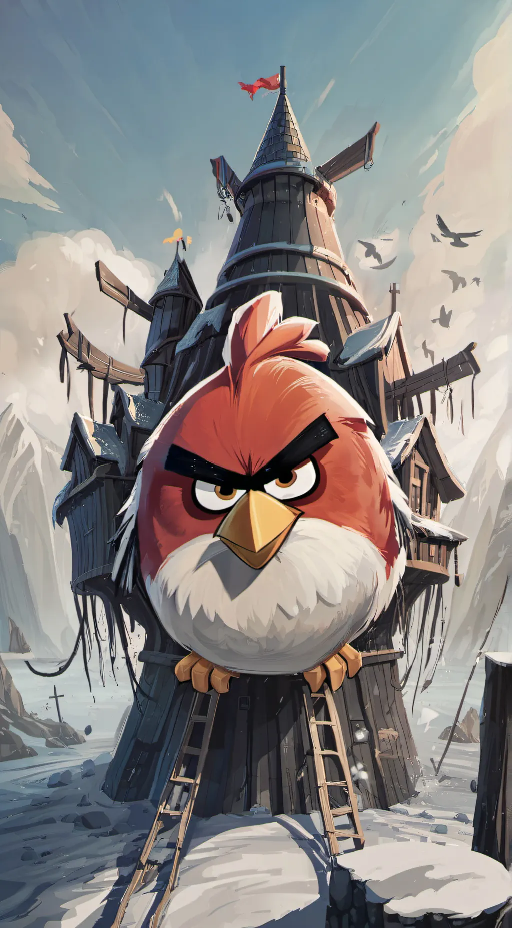 ai character: Red background