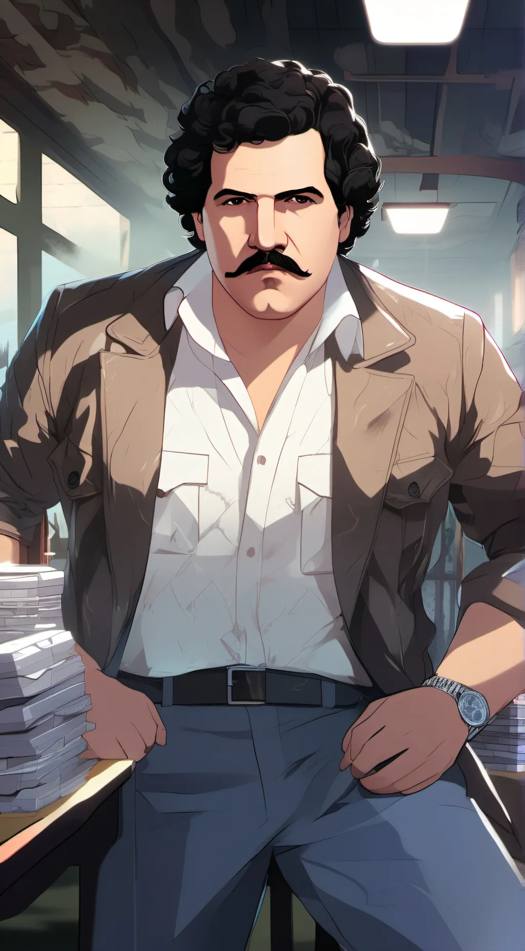 ai character: pablo Escobar  background