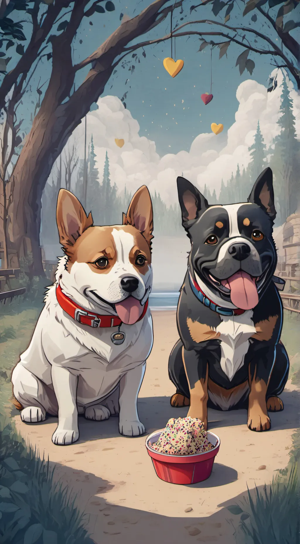 ai character: Lala and mike background