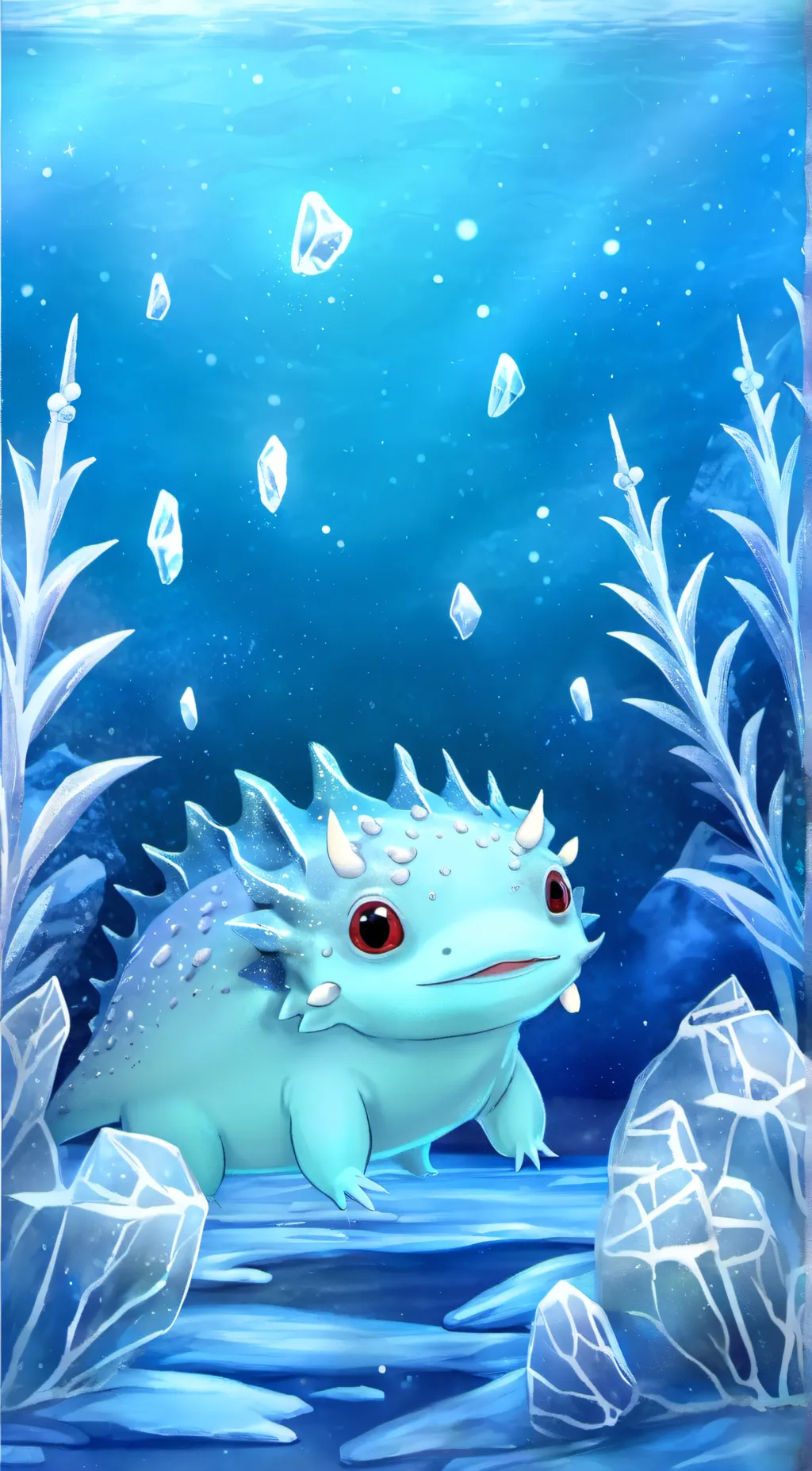 ai character: axel the blue axol background