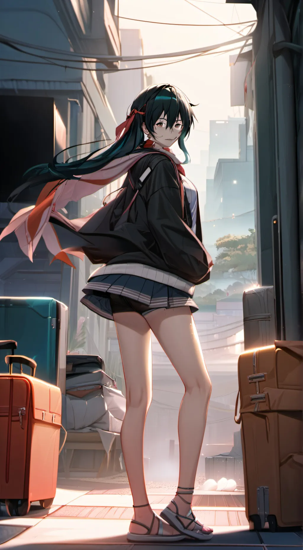 ai character: hot background