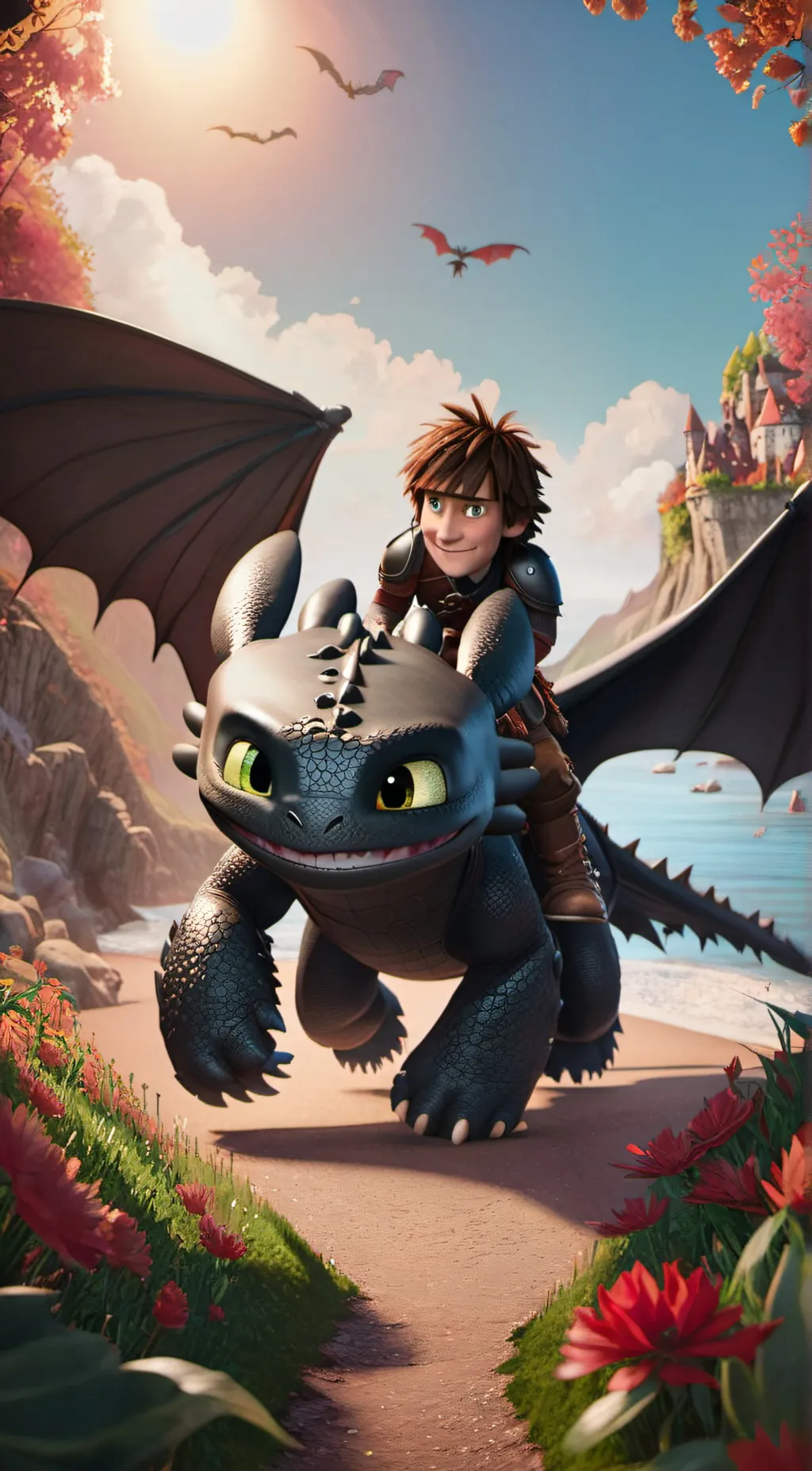 ai character: Hiccup & toothless background
