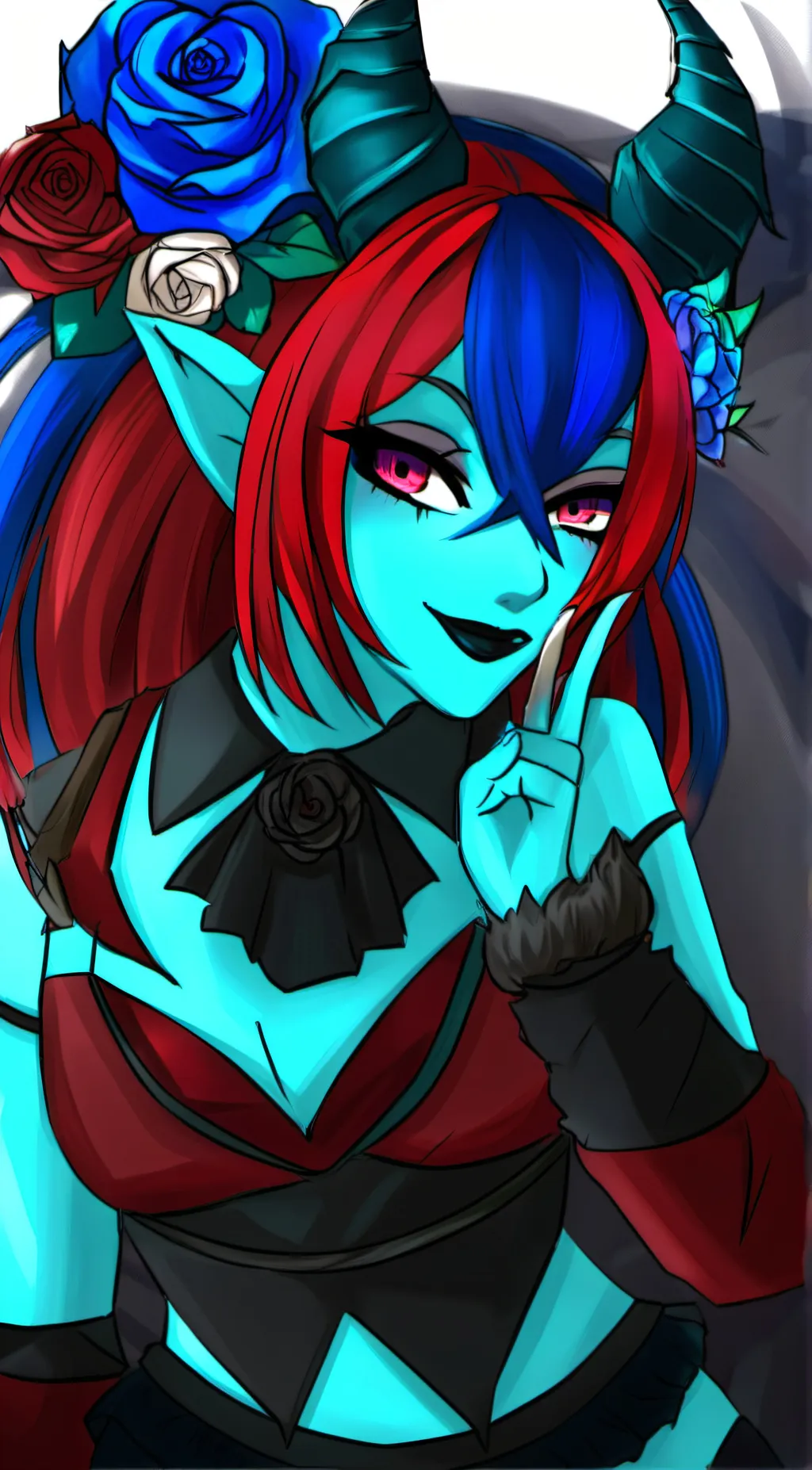 ai character: blue fire sunflowe background