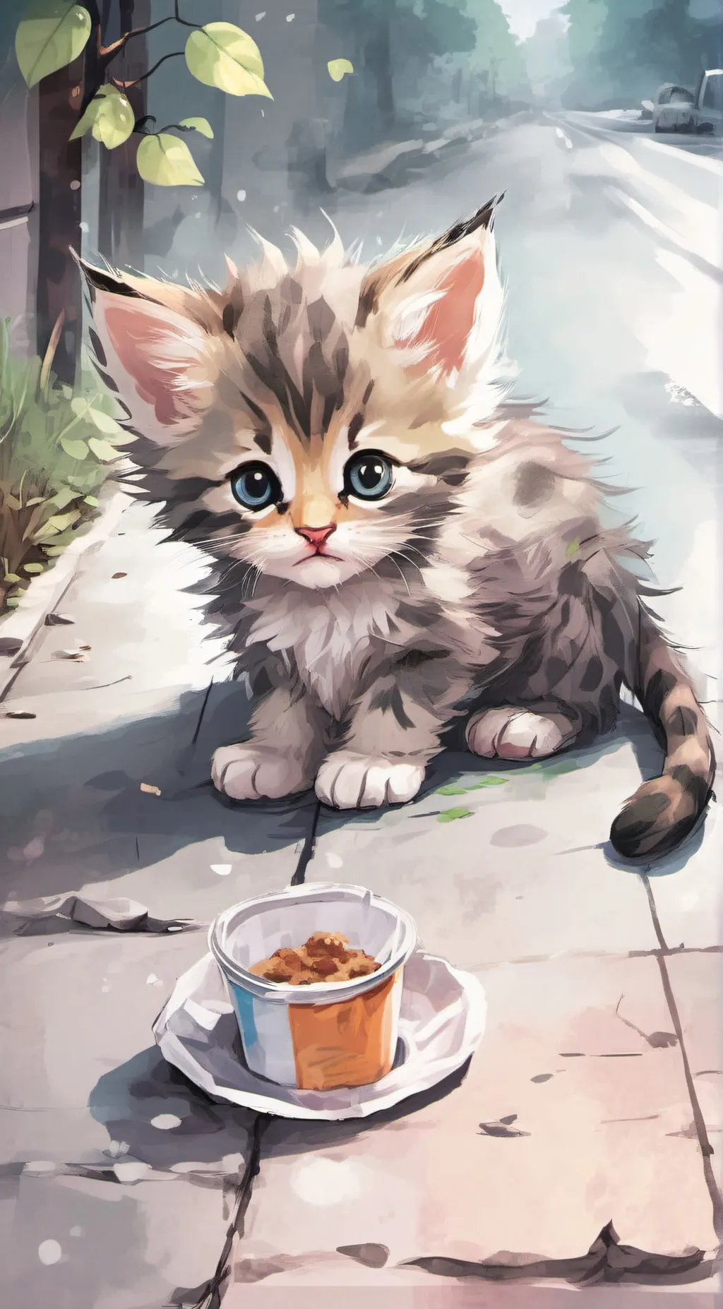 ai character: Sweet kitten background