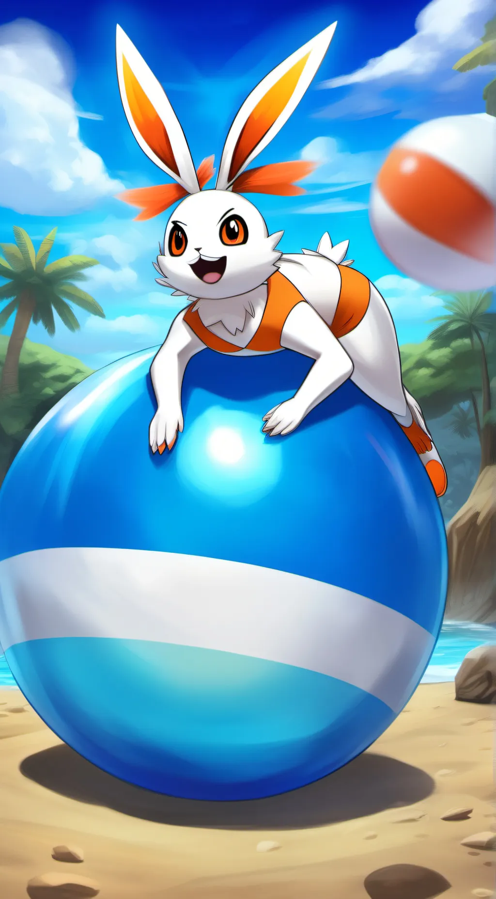 ai character: Female Scorbunny  background