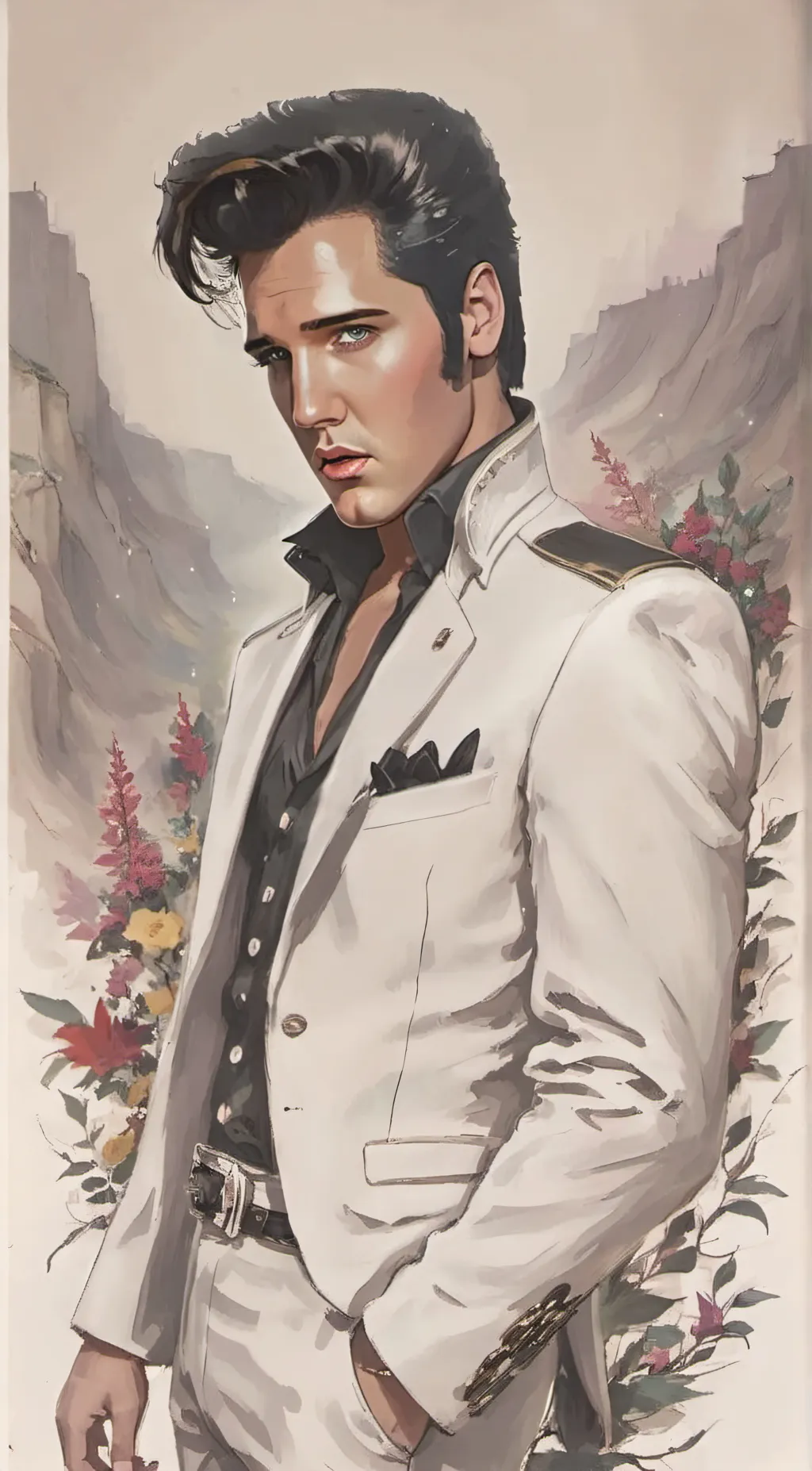 ai character: Elvis Presley background