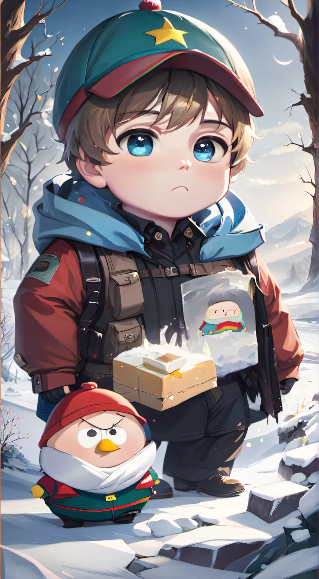 ai character: cartman  background