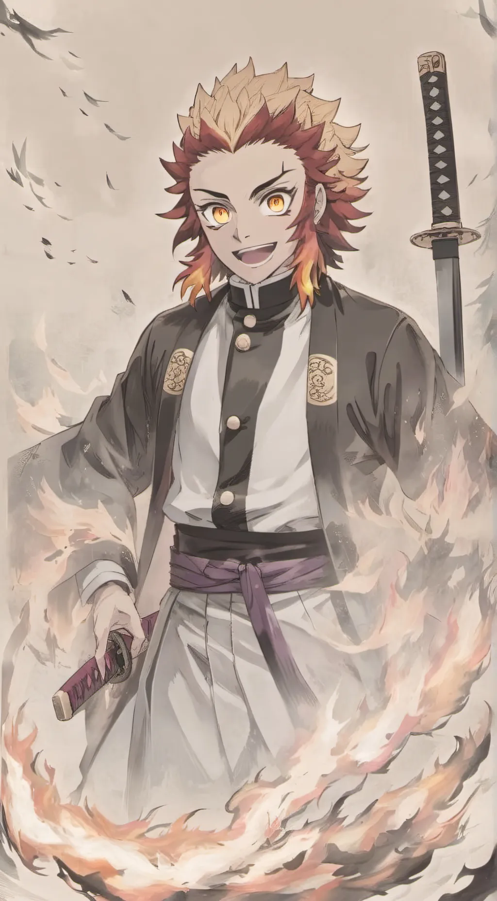 ai character: Kyodro Rengoku background