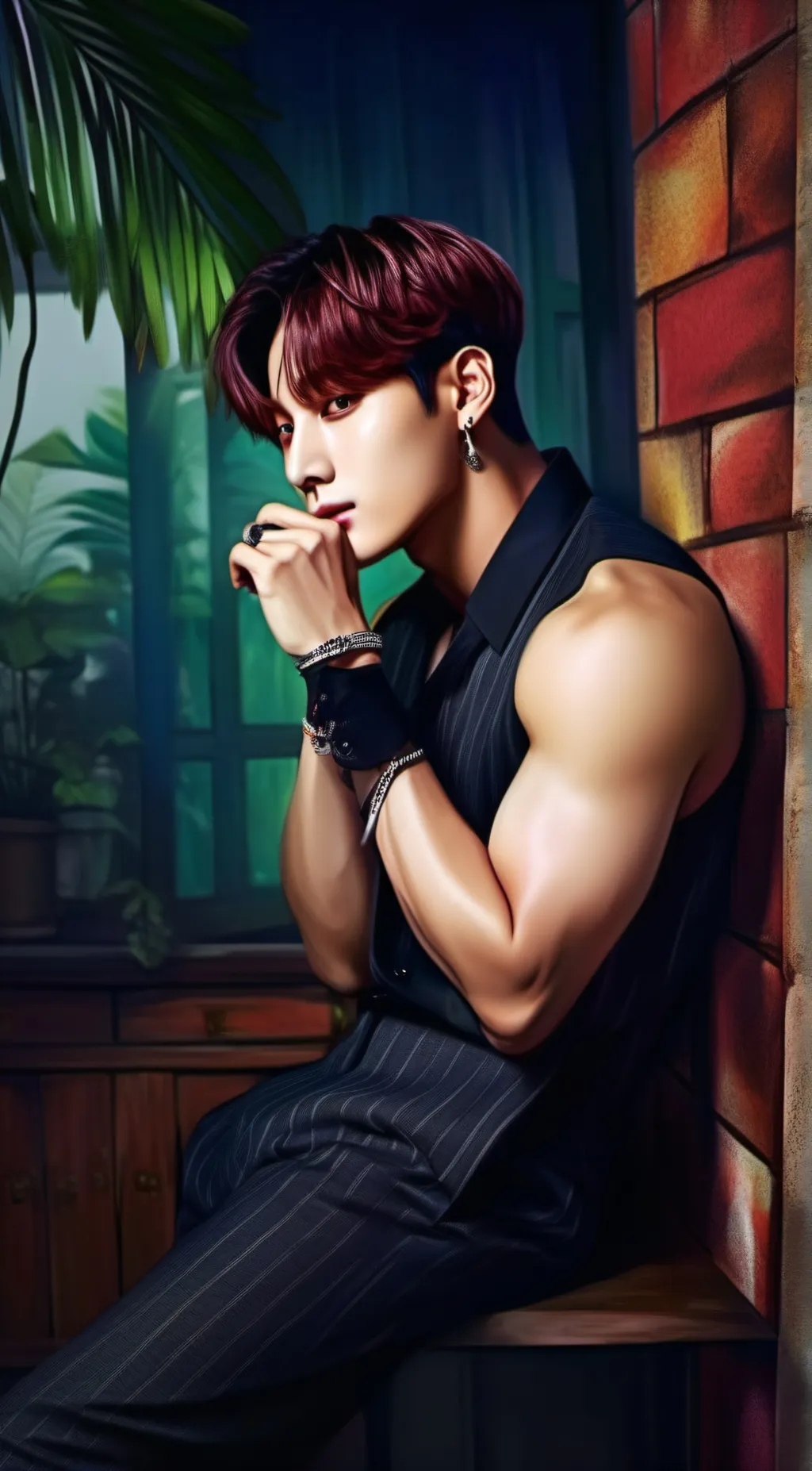 ai character: Jung kook  background
