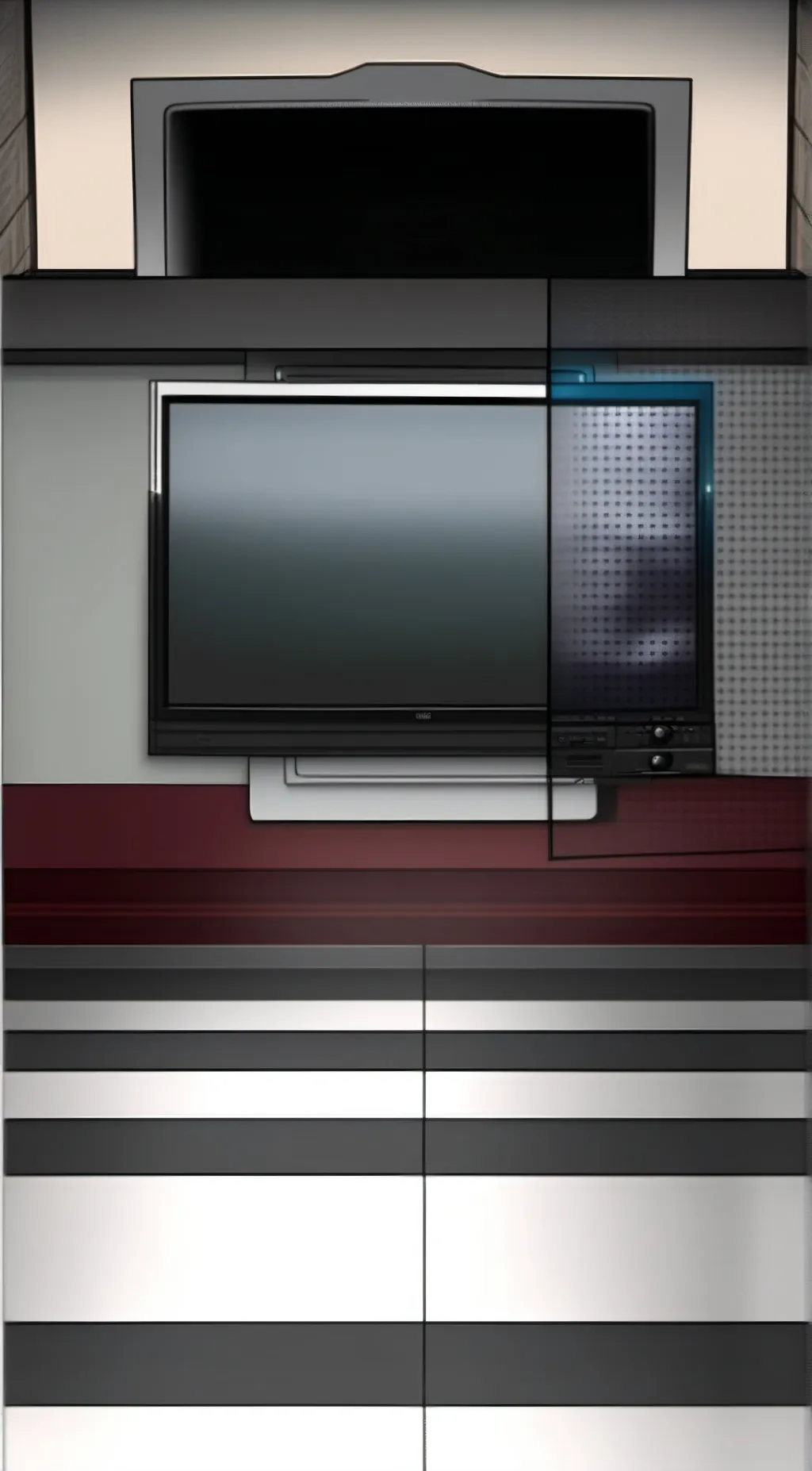 ai character: TV woman poop background
