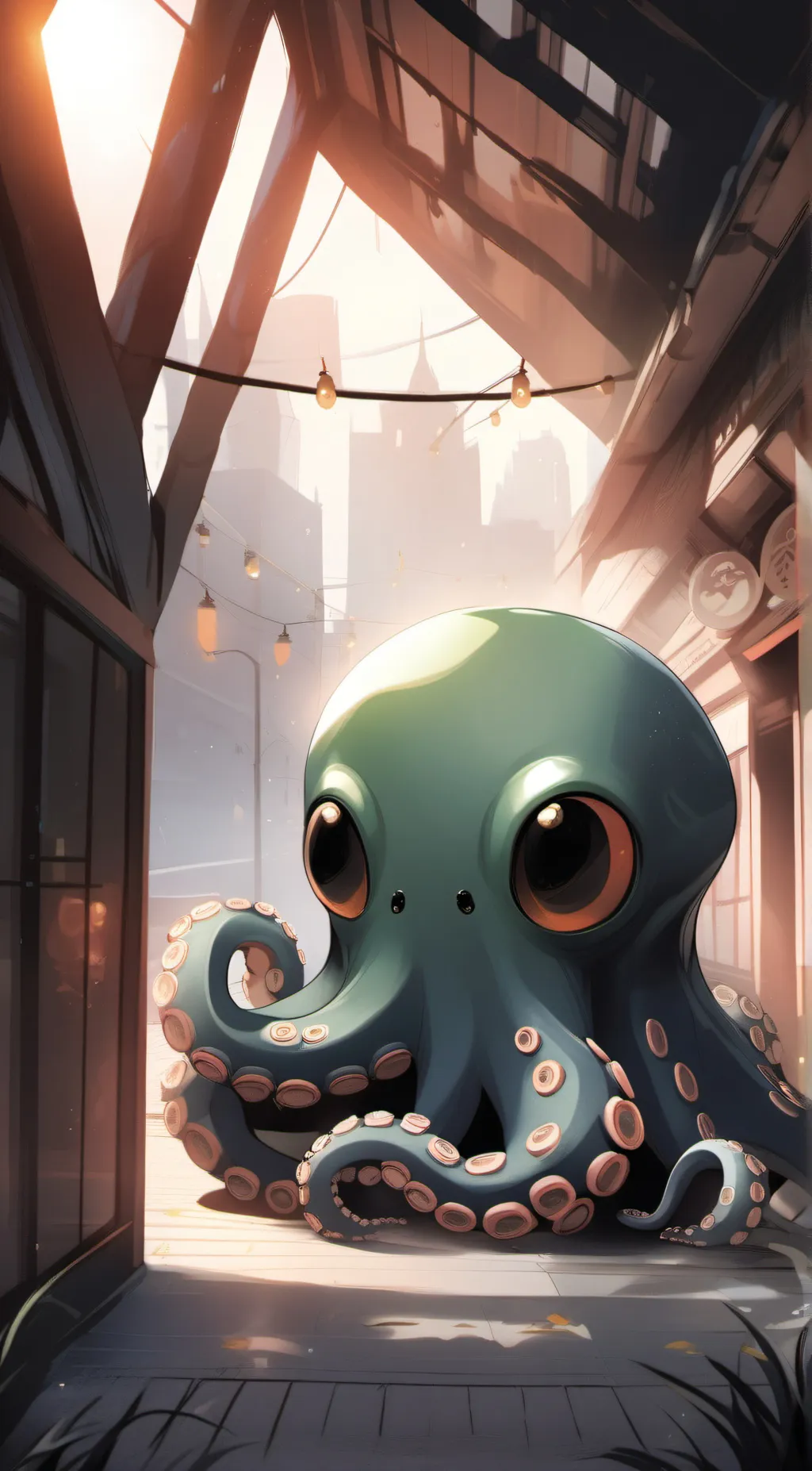 ai character: greeny  background