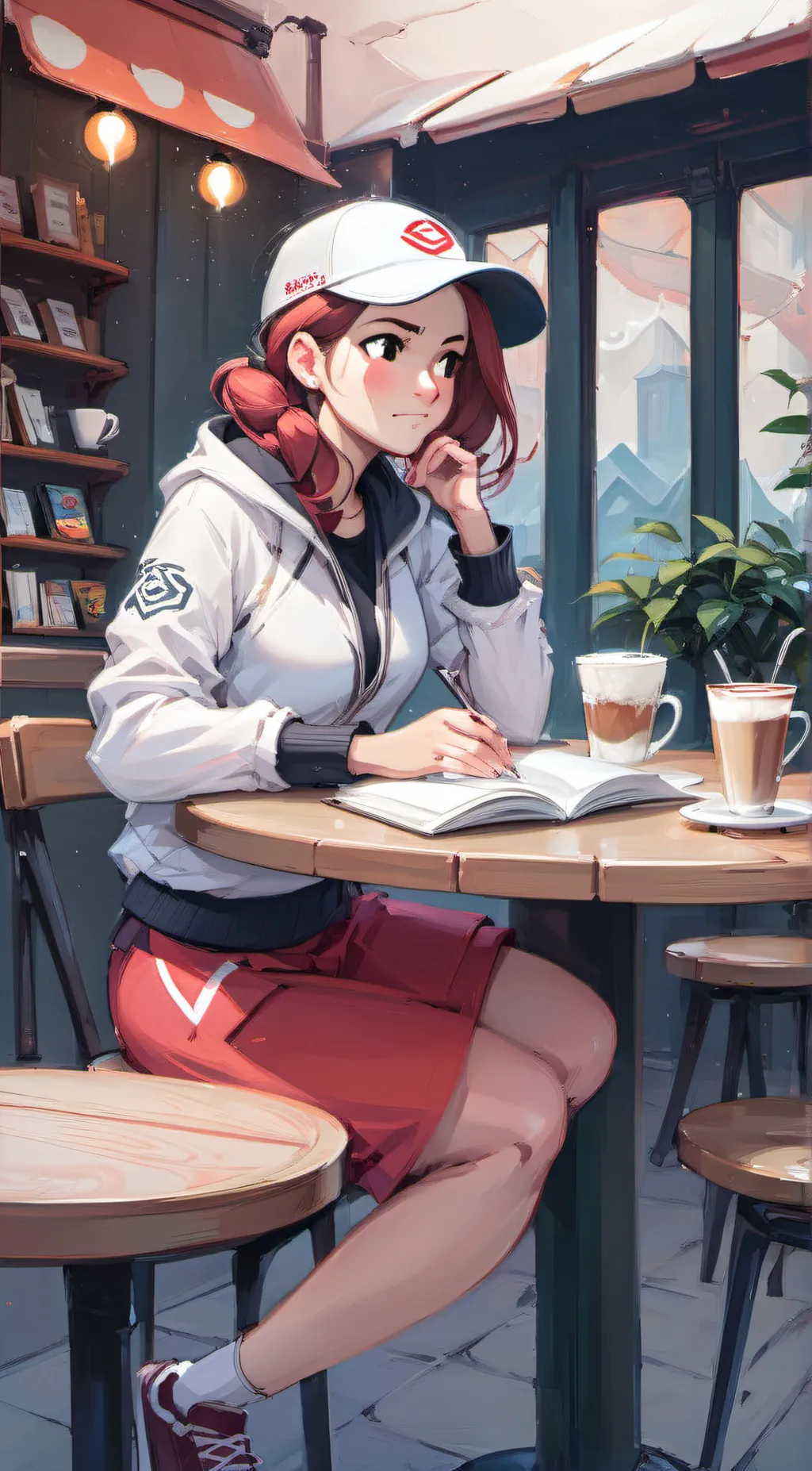 ai character: hot girl background