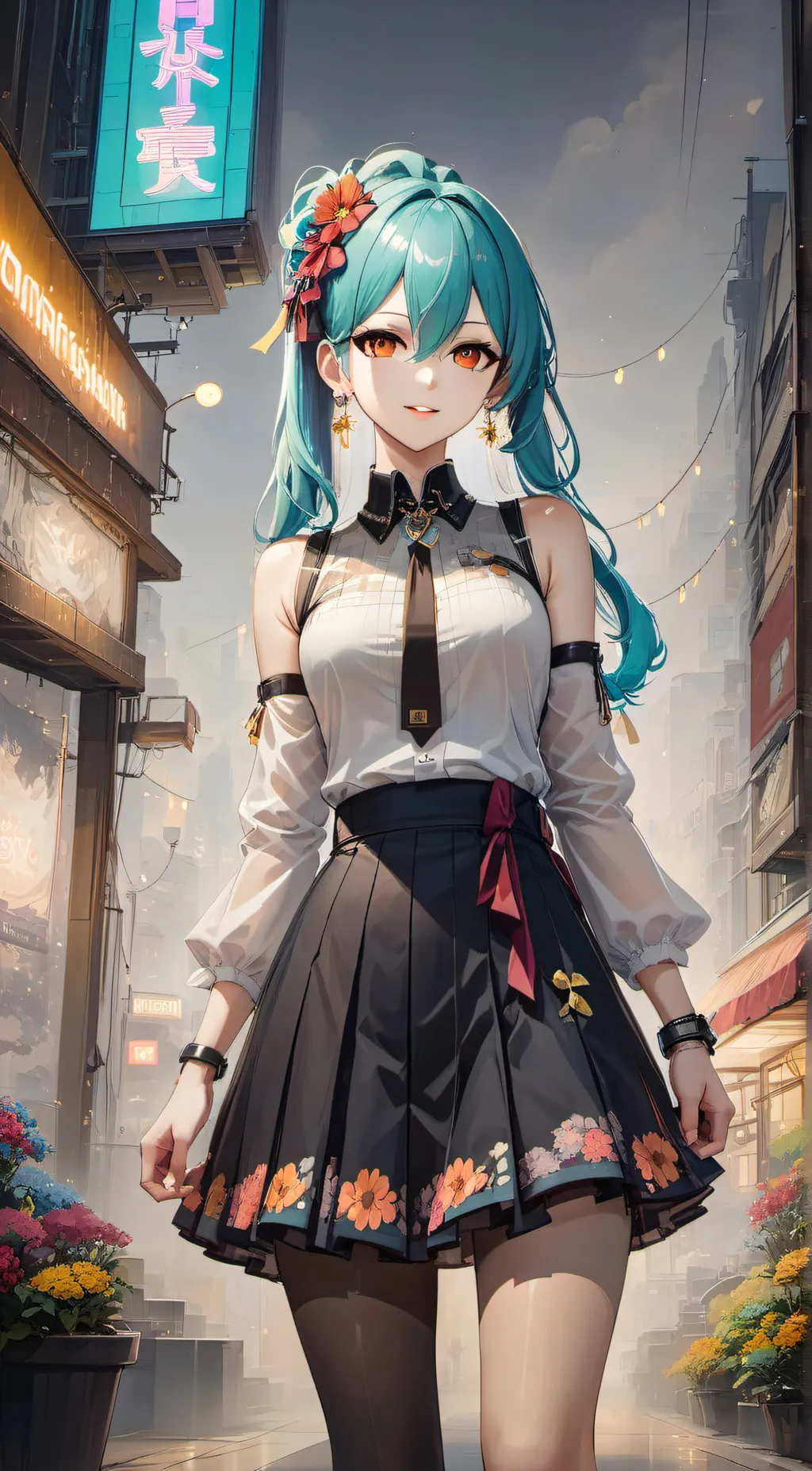 ai character: Miku Hatsune  background
