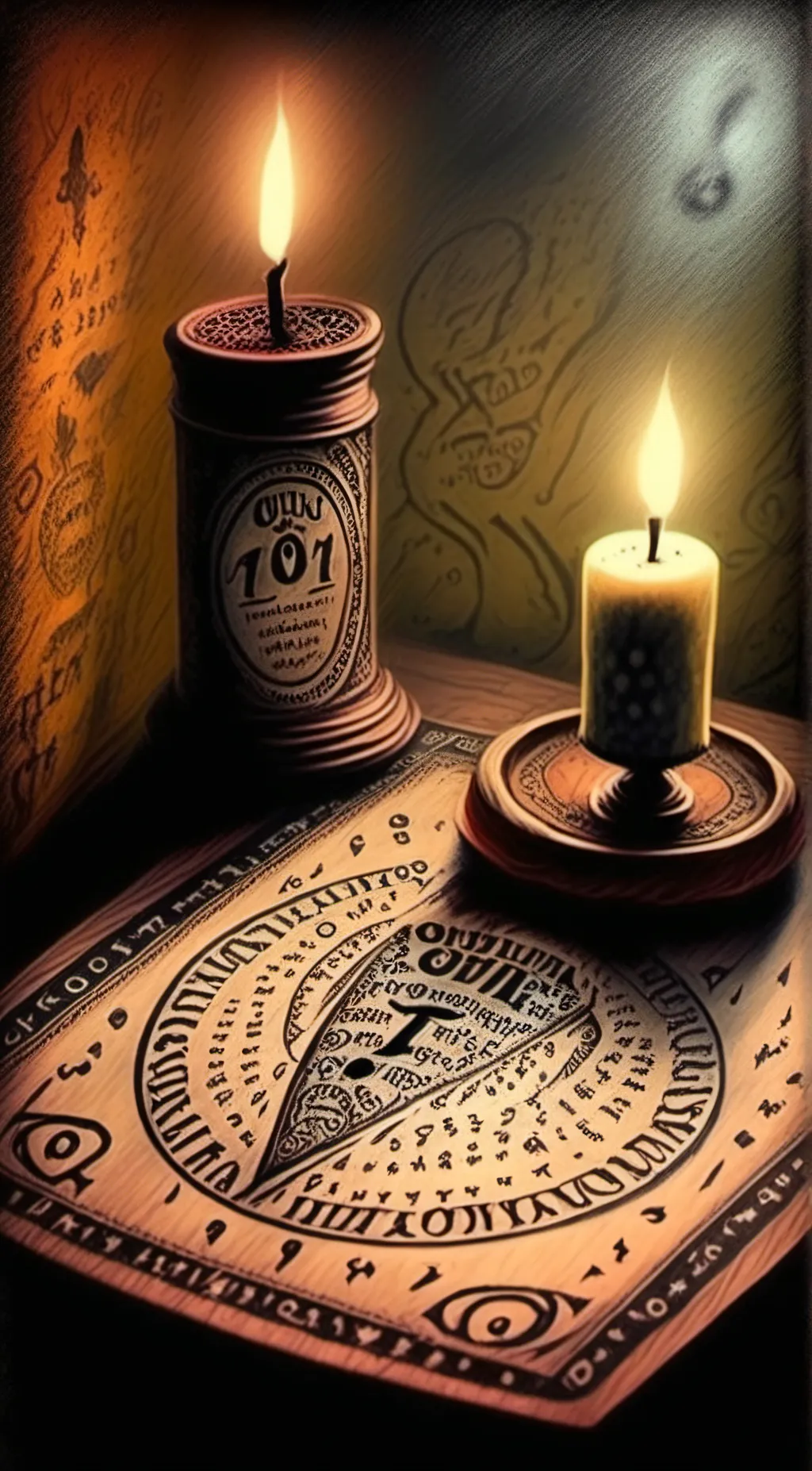 ai character: Ouija board  background