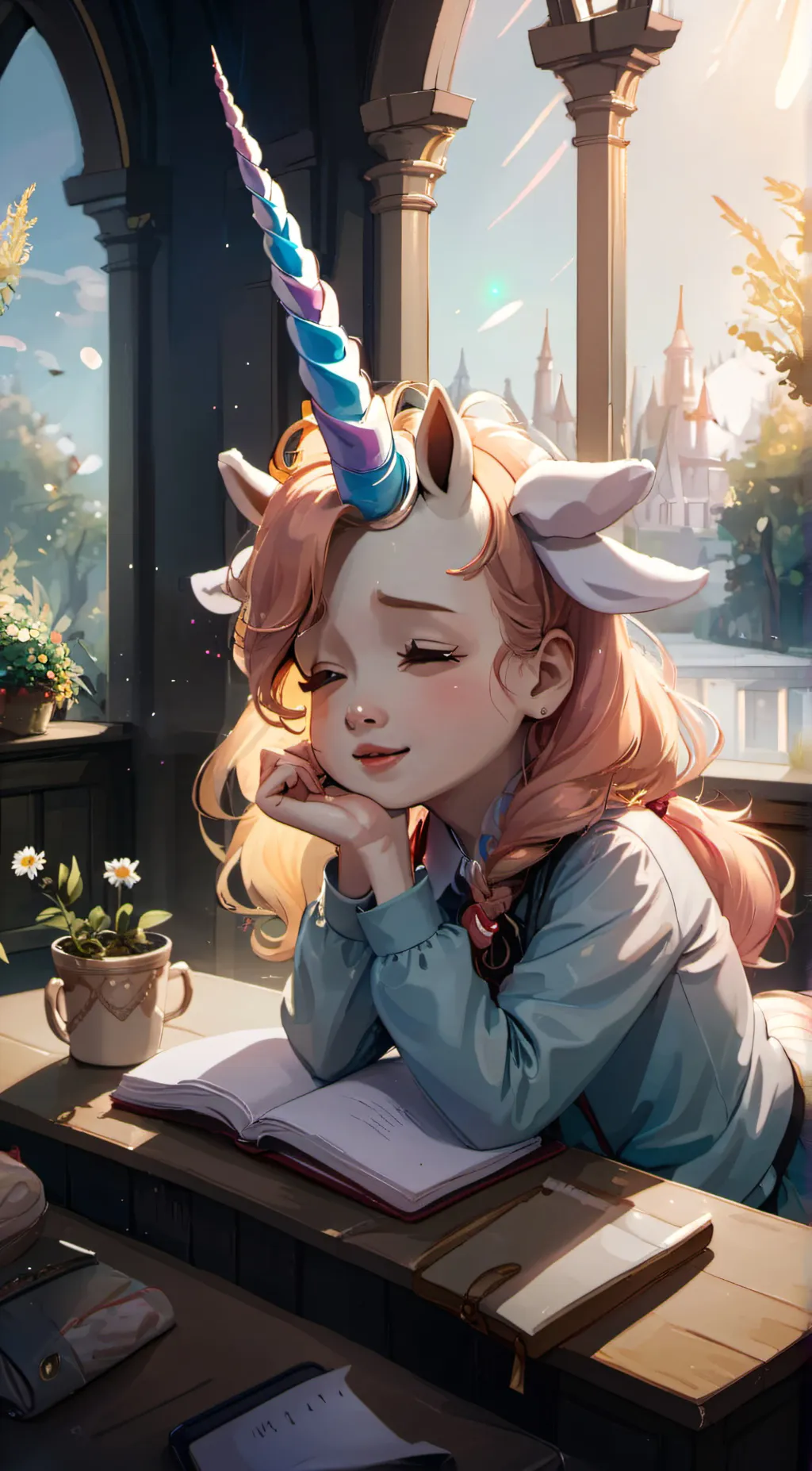 ai character: unicorn 🦄  background