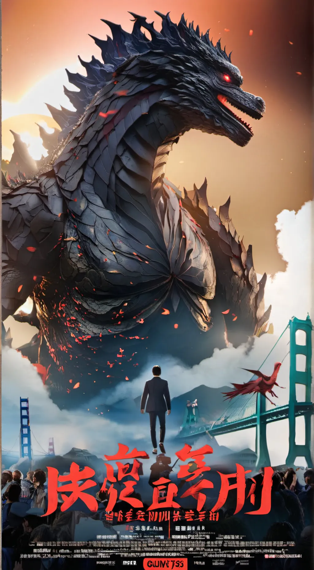 ai character: SHIN GOJIRA  background