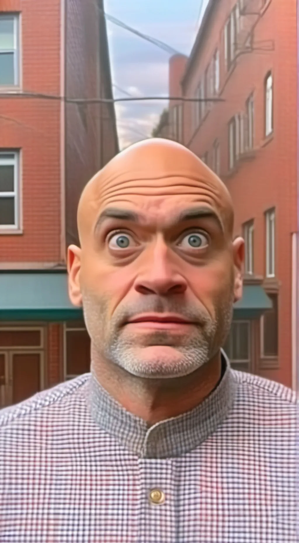 ai character: Bald Guy meme background