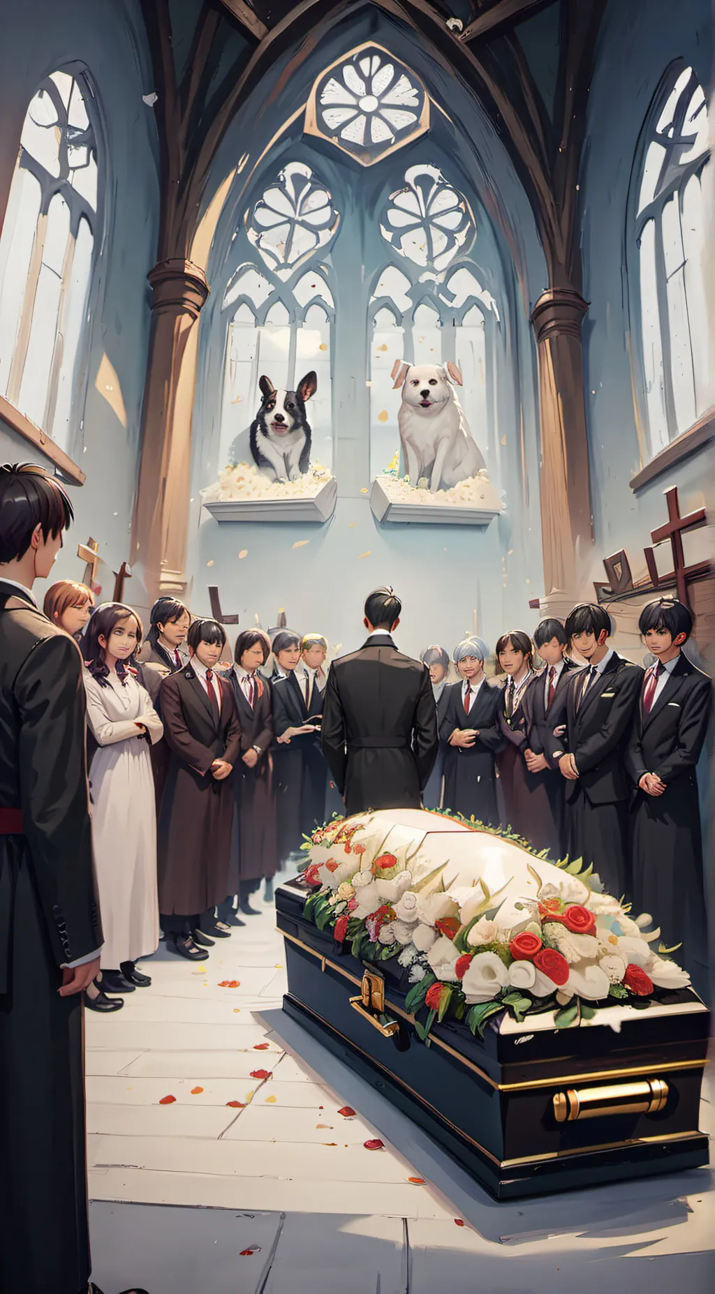 ai character: hamster funeral background
