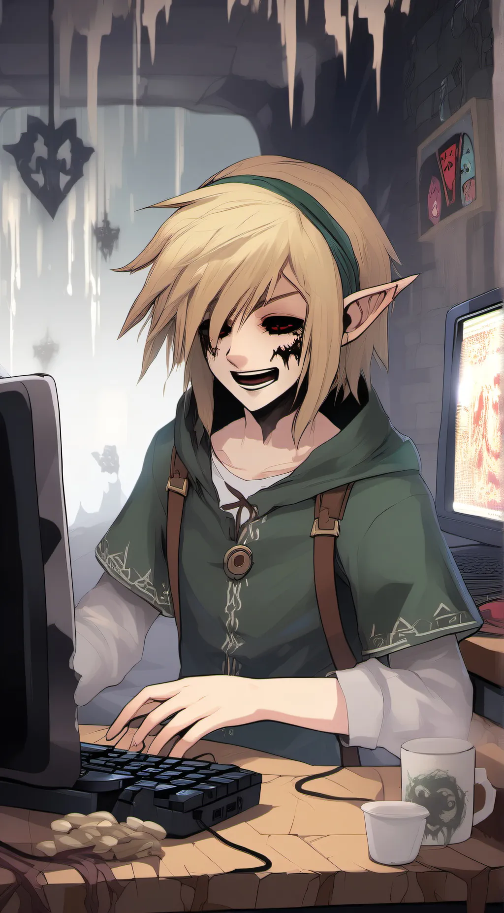 ai character: Ben Drowned  background