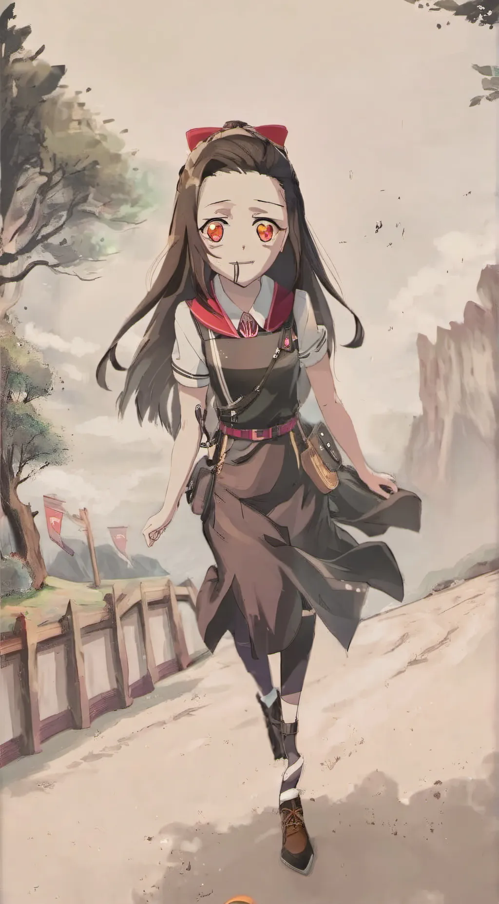 ai character: Nezuko chan_* background