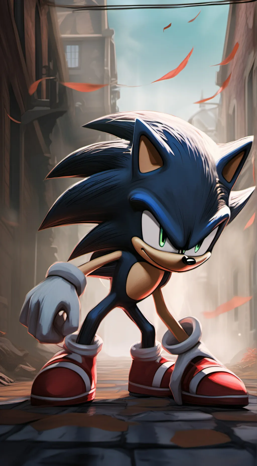 ai character: dark sonic background