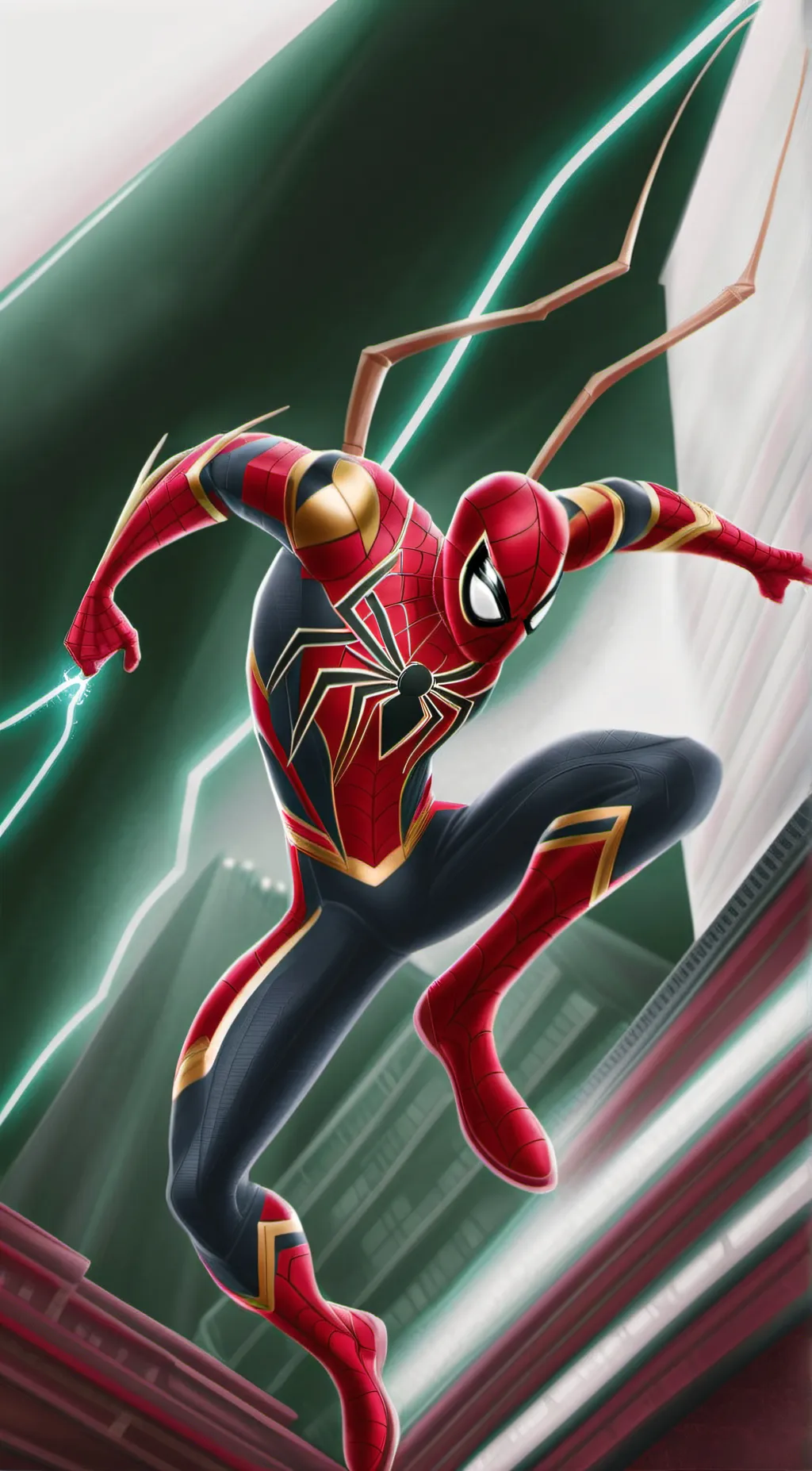 ai character: Iron spider man  background