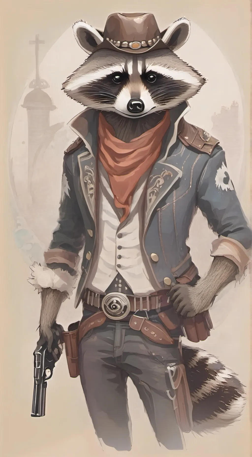 ai character: Rick the Raccoon background