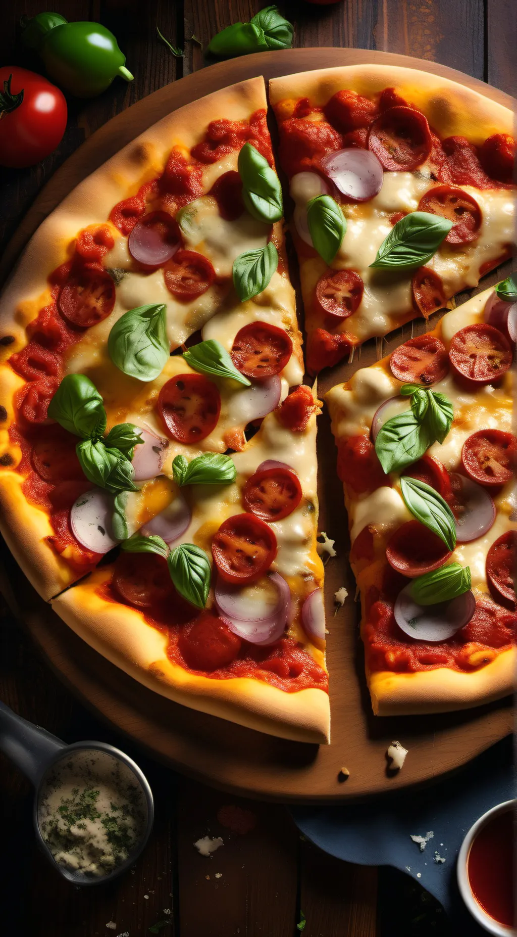 ai character: pizza background