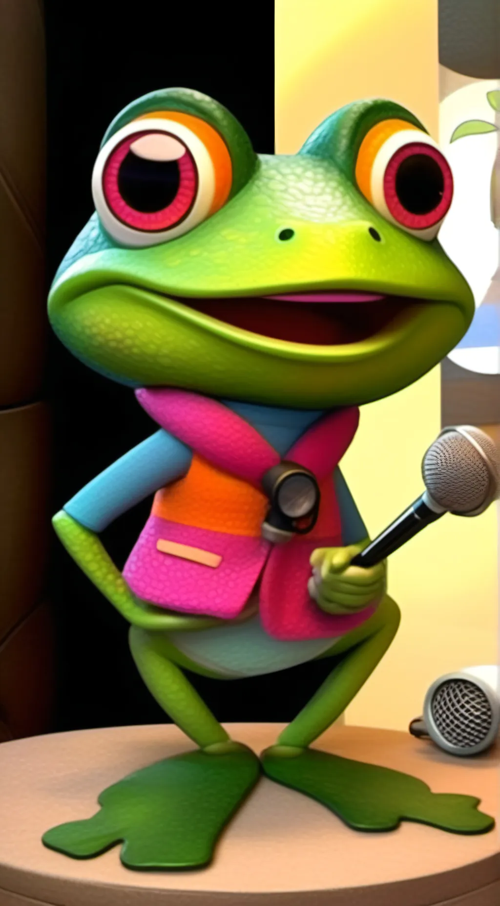 ai character: Happy Frog background