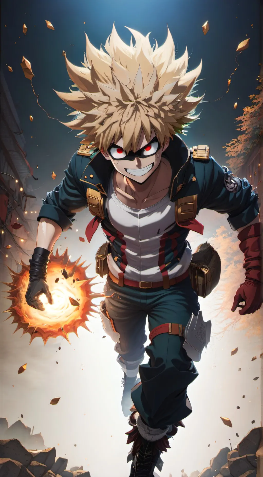 ai character: Katsuki Bakugou background