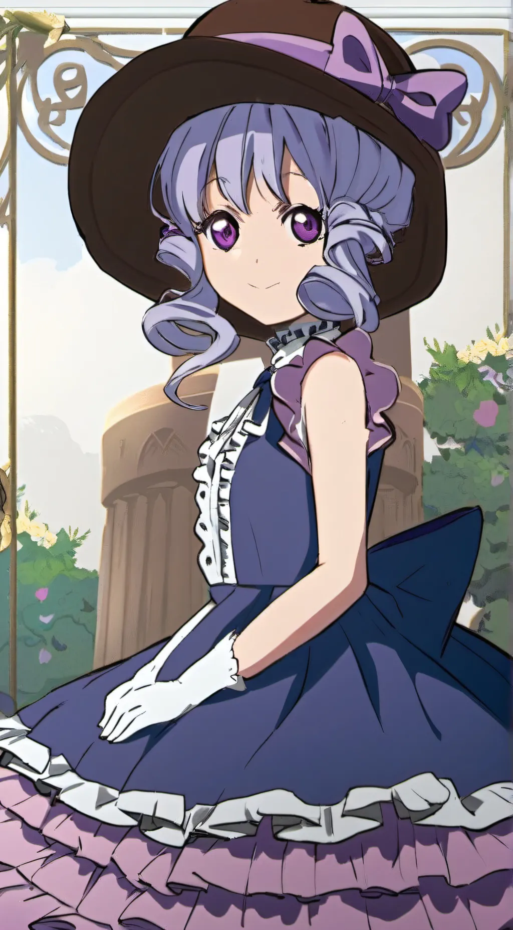 ai character: Violet background