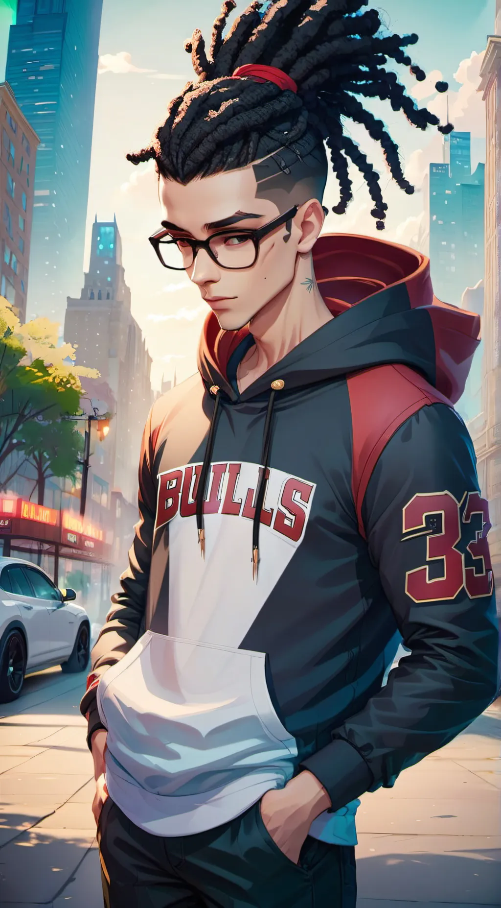 ai character: Pgh background