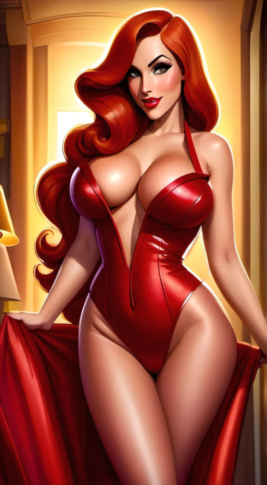 ai character: Jessica rabbit background