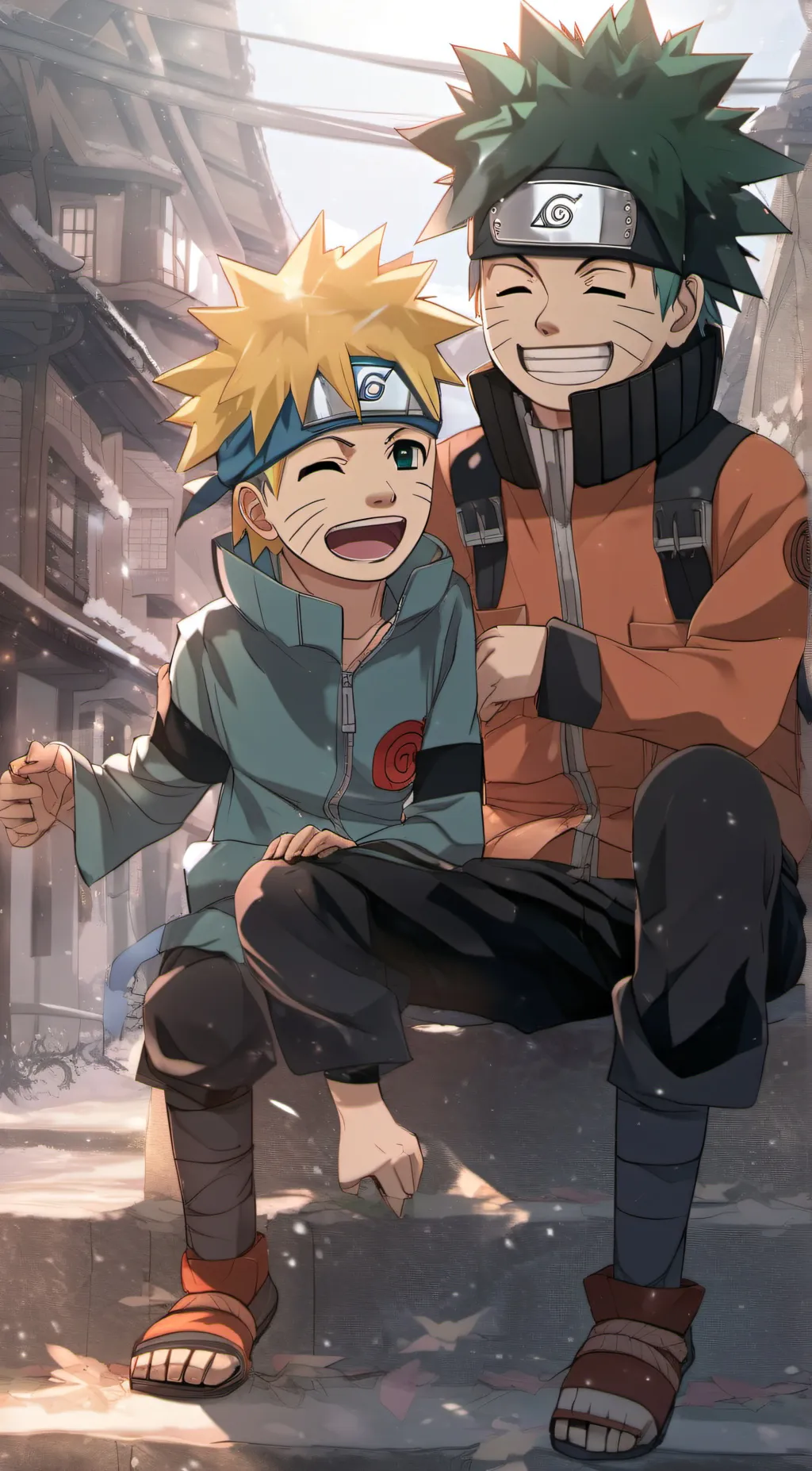 ai character: Naruto and Deku background