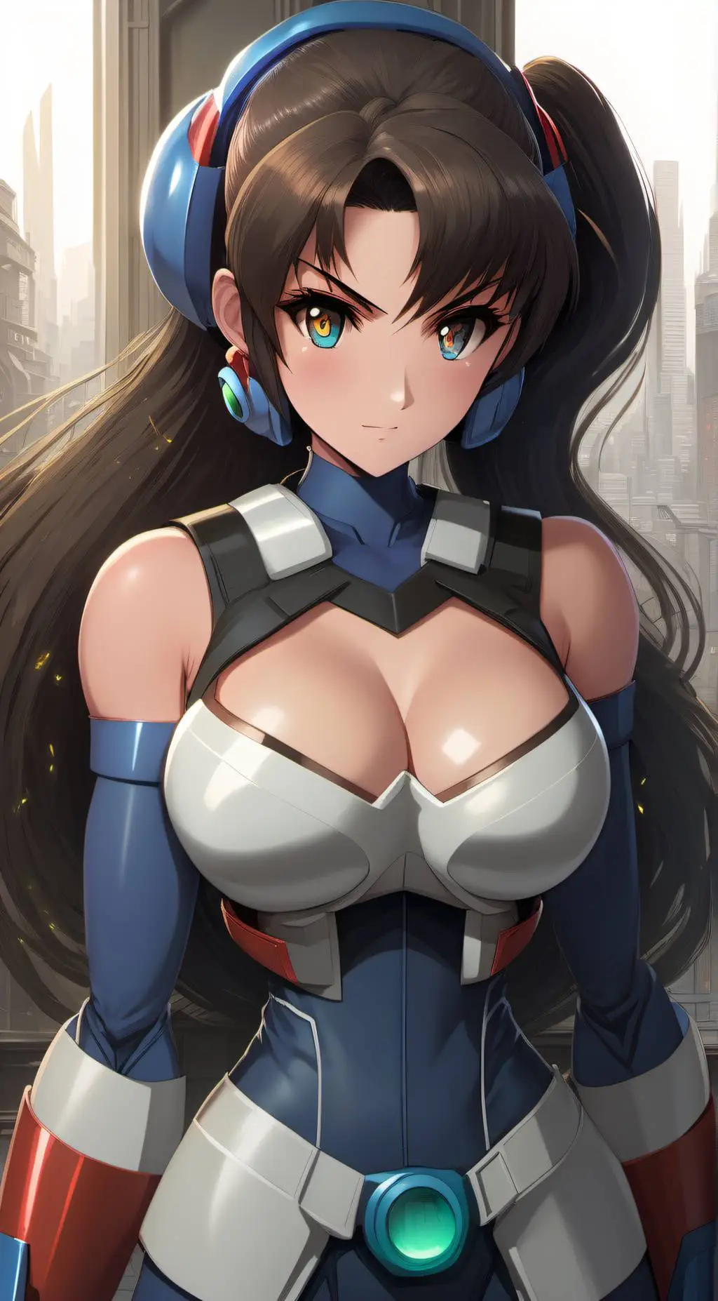 ai character:  Mega girl X background