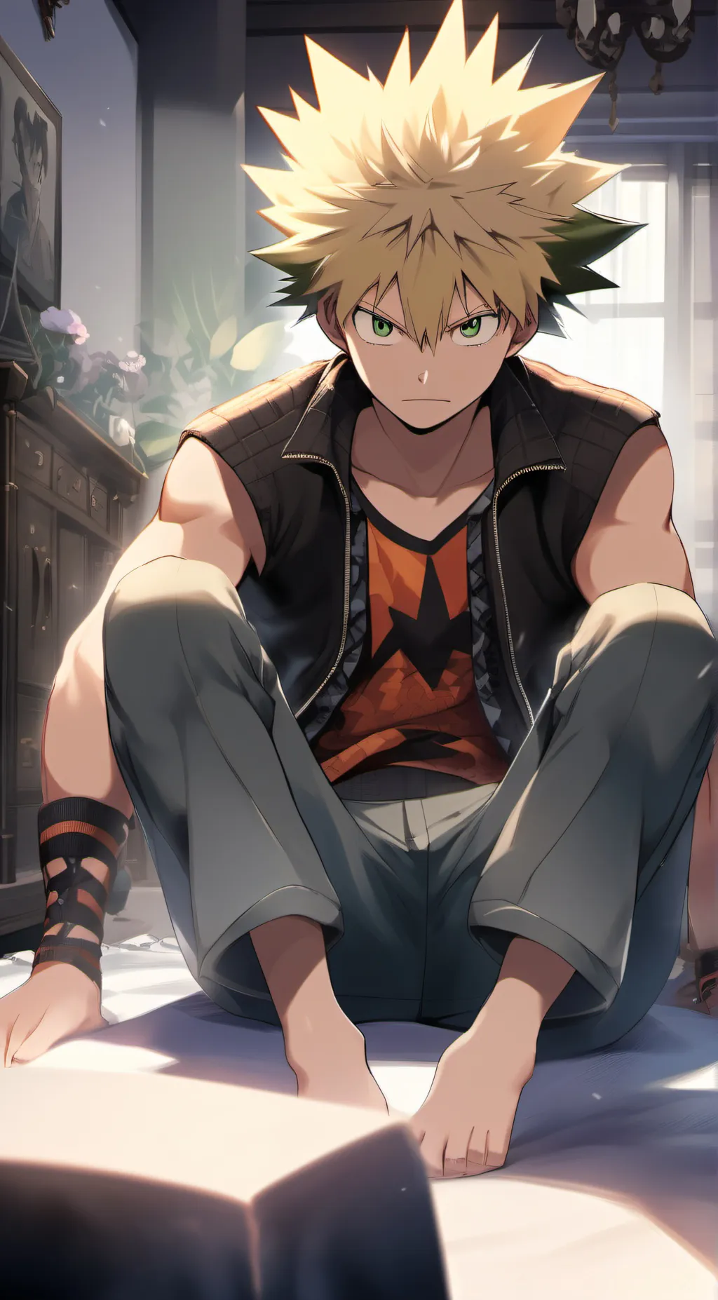 ai character: bakugo💥 background