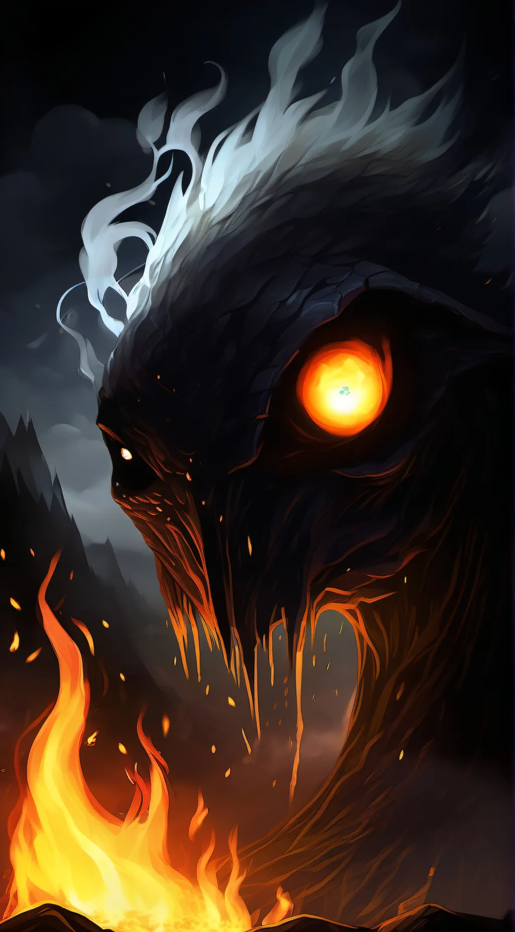 ai character: Blazing tar fiend background