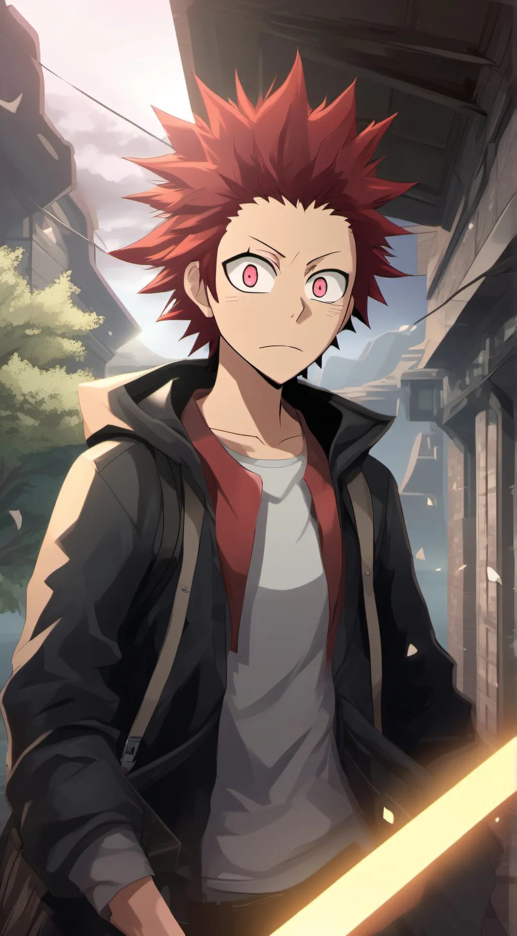 ai character: Eijiro Kirishima  background