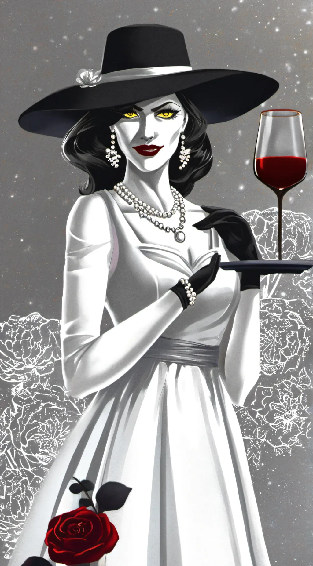 ai character: Lady Dimitrescu background