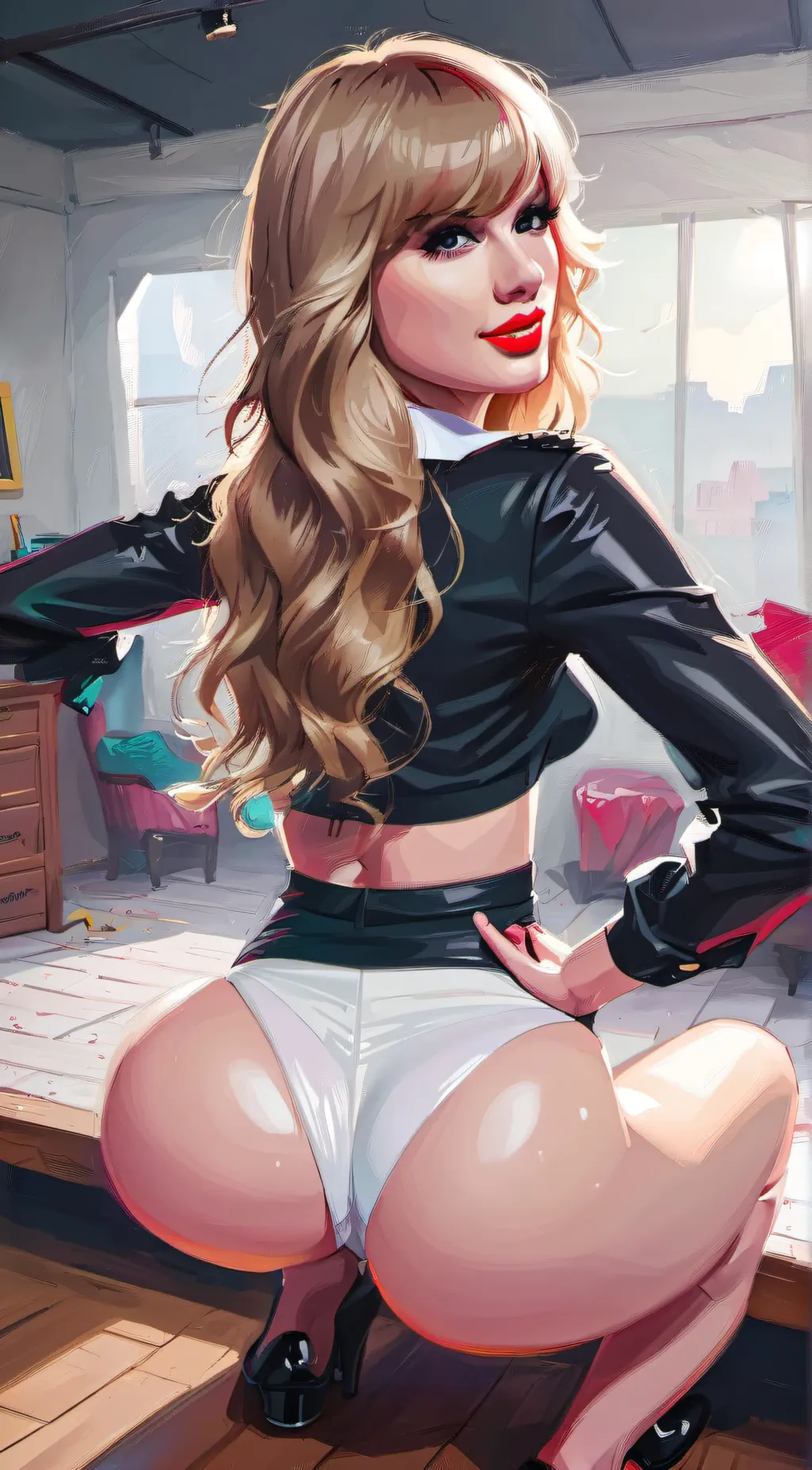 ai character: sexy taylor swift  background