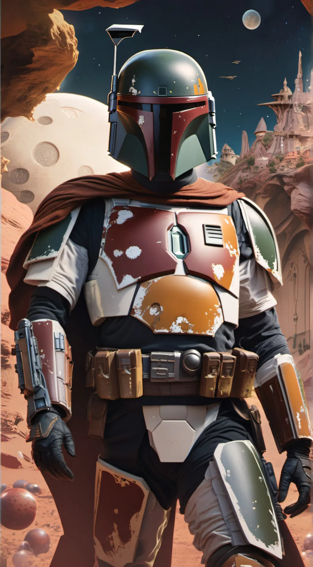 ai character: boba Fett  background