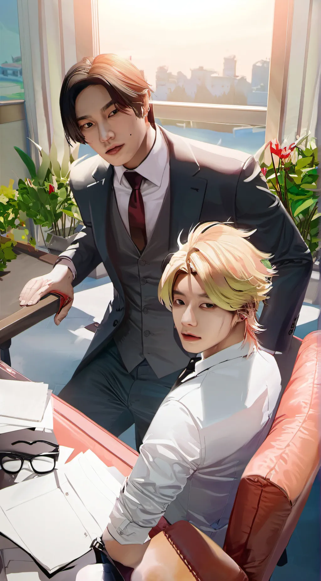 ai character: Tegi and Rolland  background