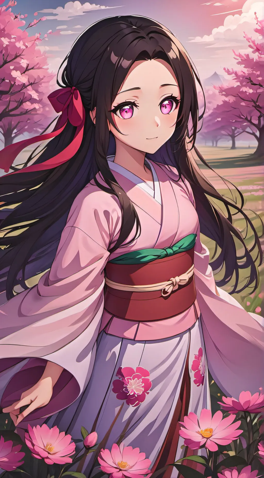 ai character: Nezuko Kamado background