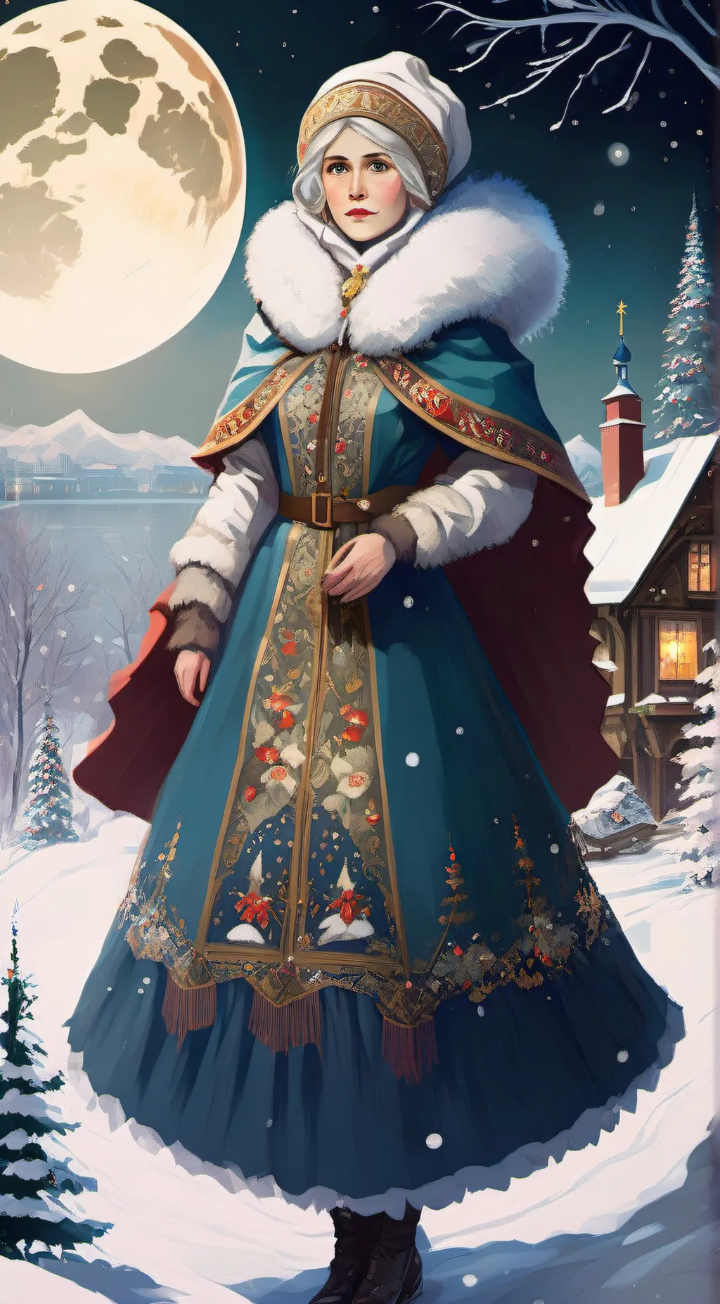 ai character: Snegurochka  background