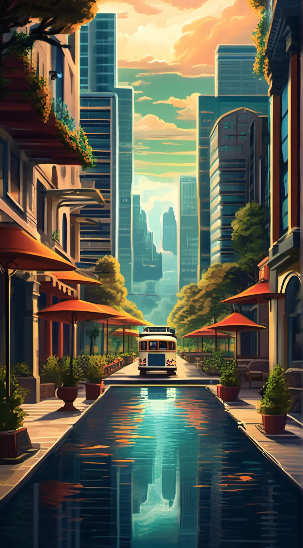 ai character: tadc pool party background