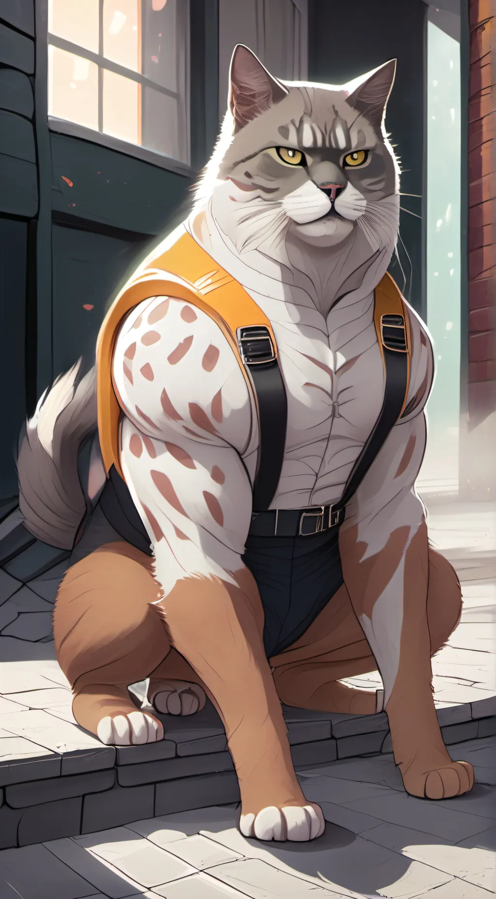 ai character: Buff cat background