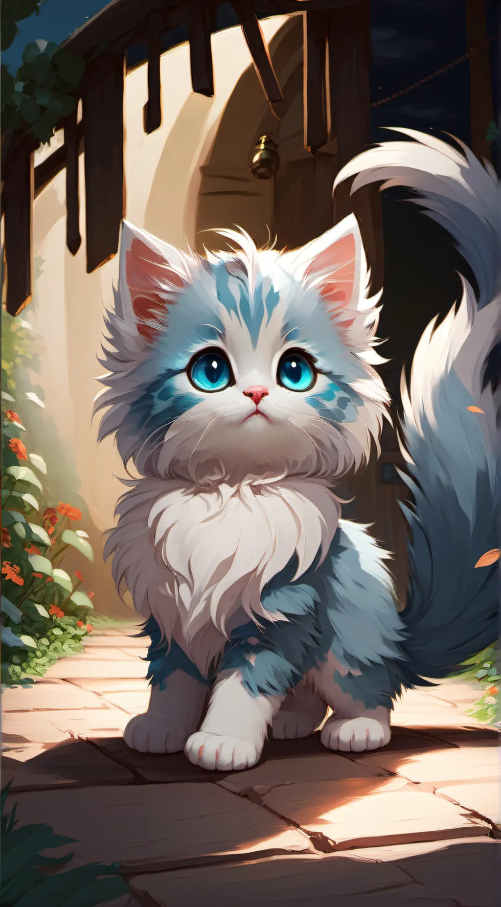 ai character: *Fluffy  background