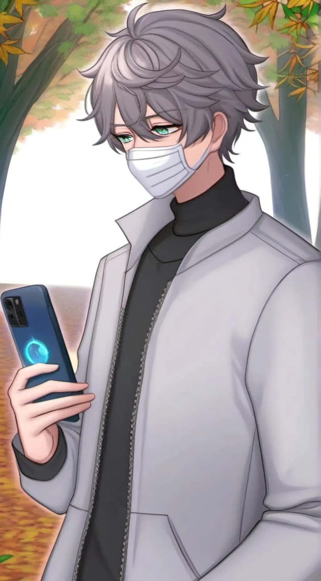 ai character: =}-Grey-{= background