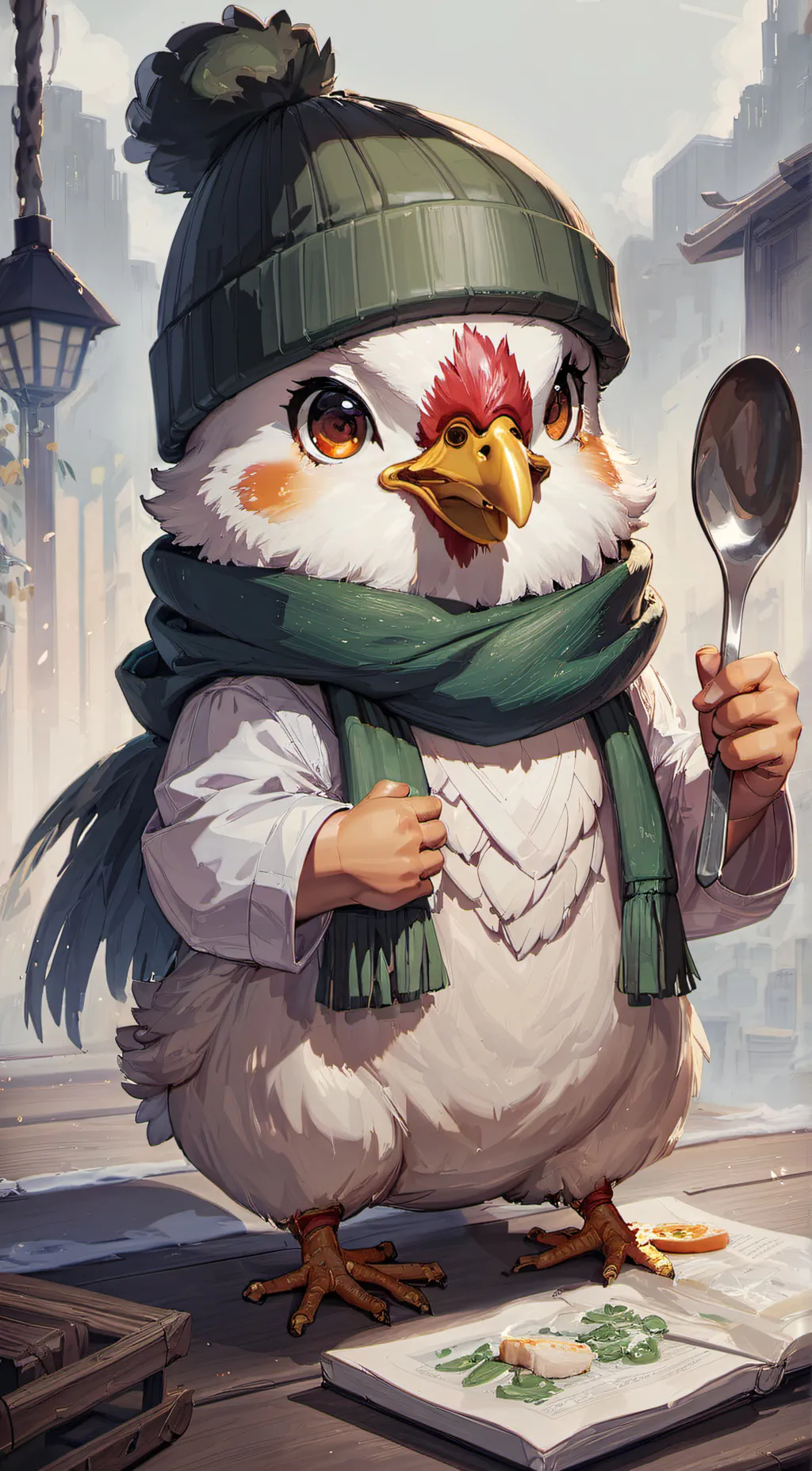 ai character: Chicken Run background
