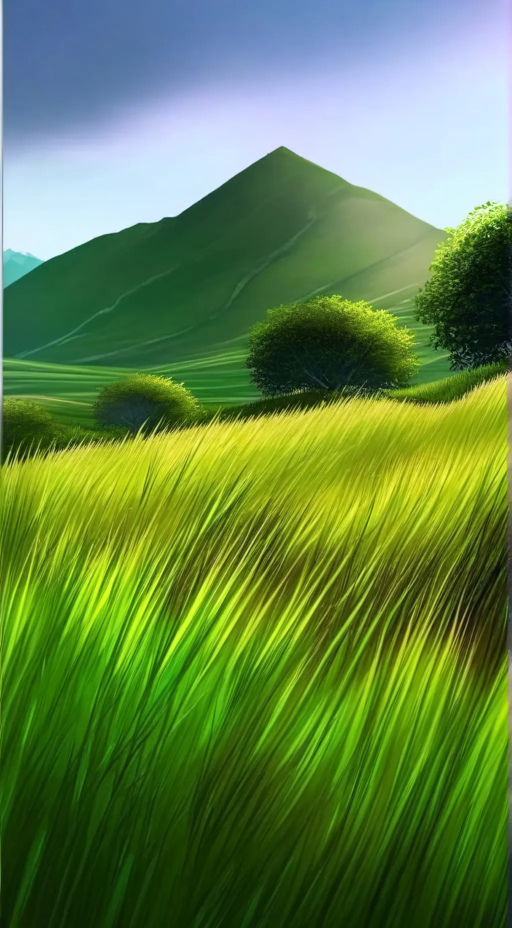ai character: grass with hills background